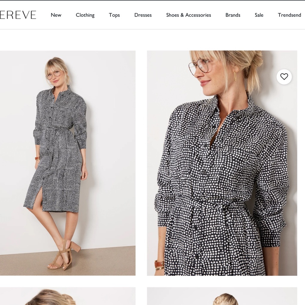 Emerson Fry Black and White Wrap Shirt Dress